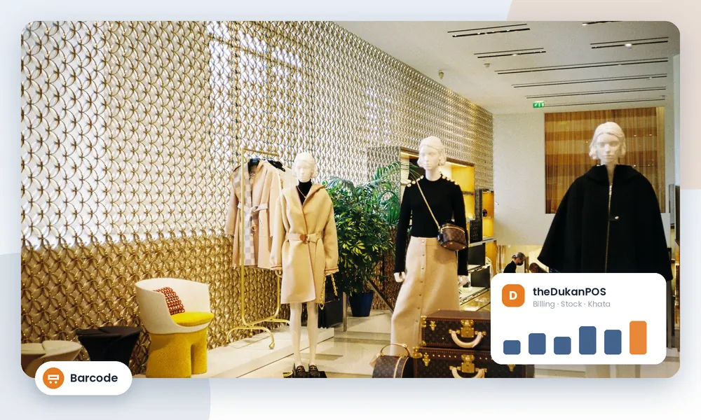 Clothing store products labelled with barcode software Pakistan