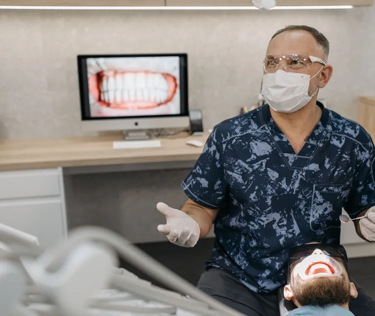 Dental clinic appointment in progress, scheduled with booking software