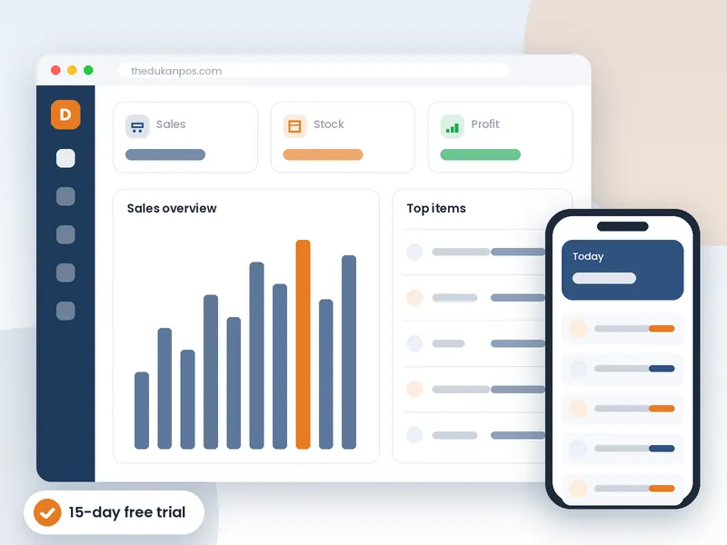 theDukanPOS free trial: cloud POS dashboard for 15 days
