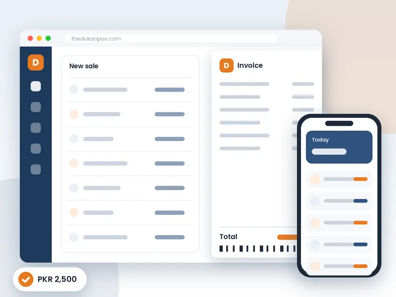 POS سافٹ ویئر کی قیمت: theDukanPOS بلنگ اسکرین