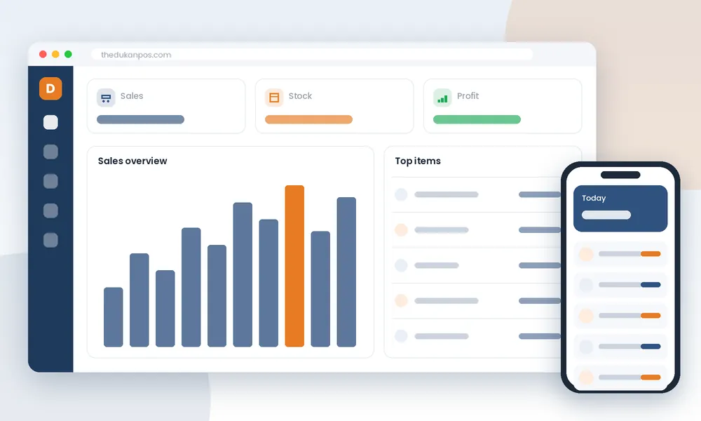 theDukanPOS POS software price in Pakistan plans include sales and stock dashboard